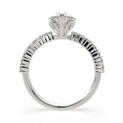 Lavinia Pear Cut Side Stone 4 Prong Engagement Ring Setting - Nivetta